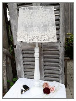 abat jour dentelle écrue