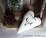 Coeur en lin blanc