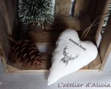Coeur en lin blanc