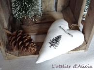 Coeur en lin blanc