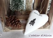 Coeur en lin blanc